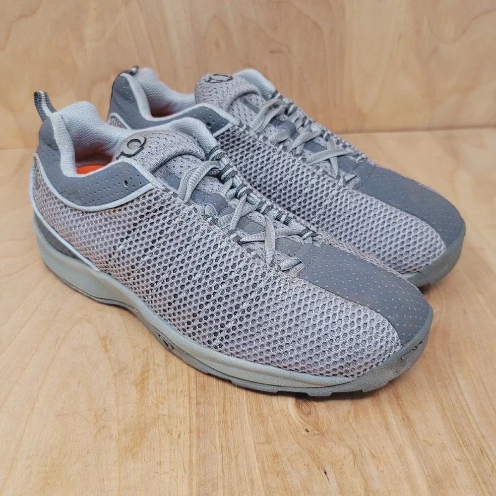 Pearl Izumi Mens Cycling Shoes 8.5 M Gray 5052 Lace Up Low Top Mesh Sneakers